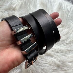 Rebecca Minkhoff Belt Suzy Genuine Leather Silver Buckle